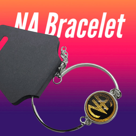 NA Narcotics Anonymous bracelet gold and silver. Free NA goodie bag. - Picture 2 of 5